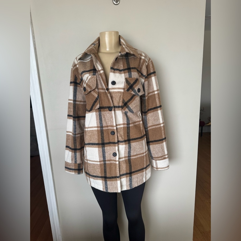 Thread & supply plaid tunic jacket size small
